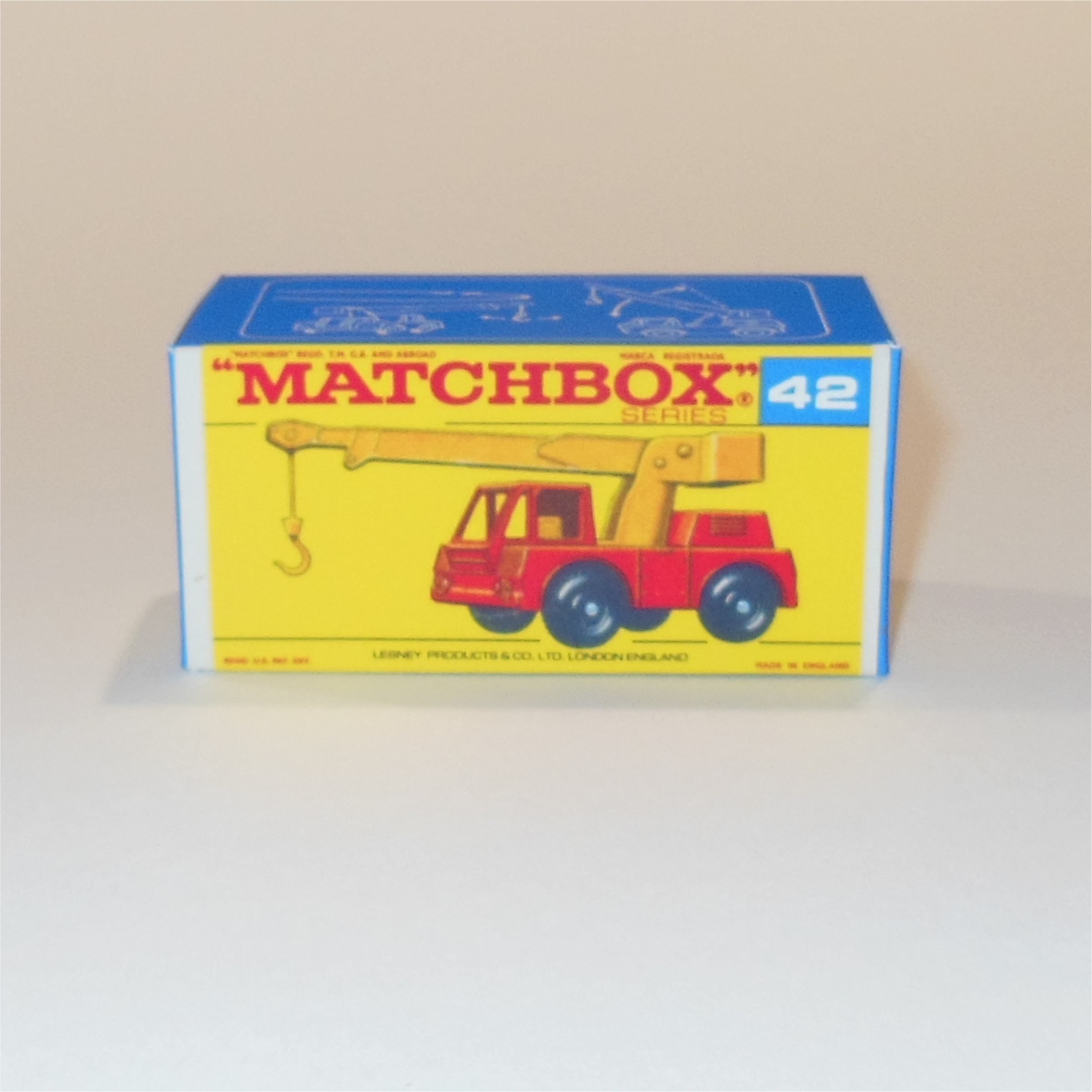 RecoverToy : Matchbox Lesney 42c Iron Fairy Crane F Style Repro Box  [mb75f42c] - AU$9.99